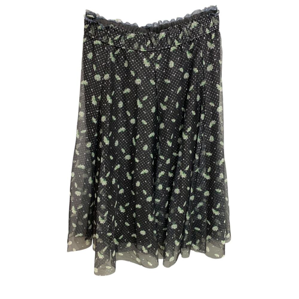 Size 22/24 Cato‎ New Pull On Midi Skirt Black Glittered Tulle